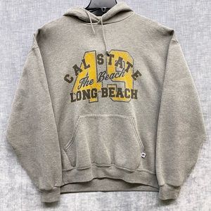 Russell Athletic The Beach Cal State Long Beach Hoodie VTG Gray Mens Size large